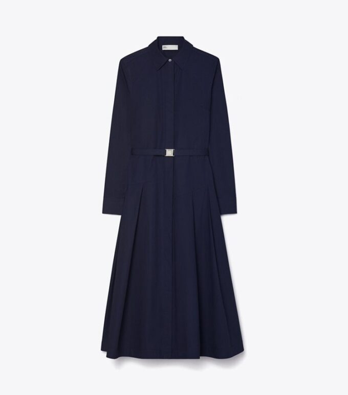 Pleated Cotton Shirtdress Pleated Cotton Shirtdress