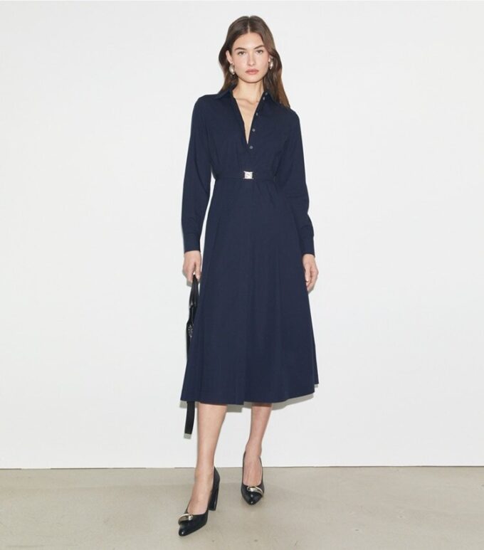 Pleated Cotton Shirtdress Pleated Cotton Shirtdress