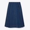 Pleated Denim Skirt