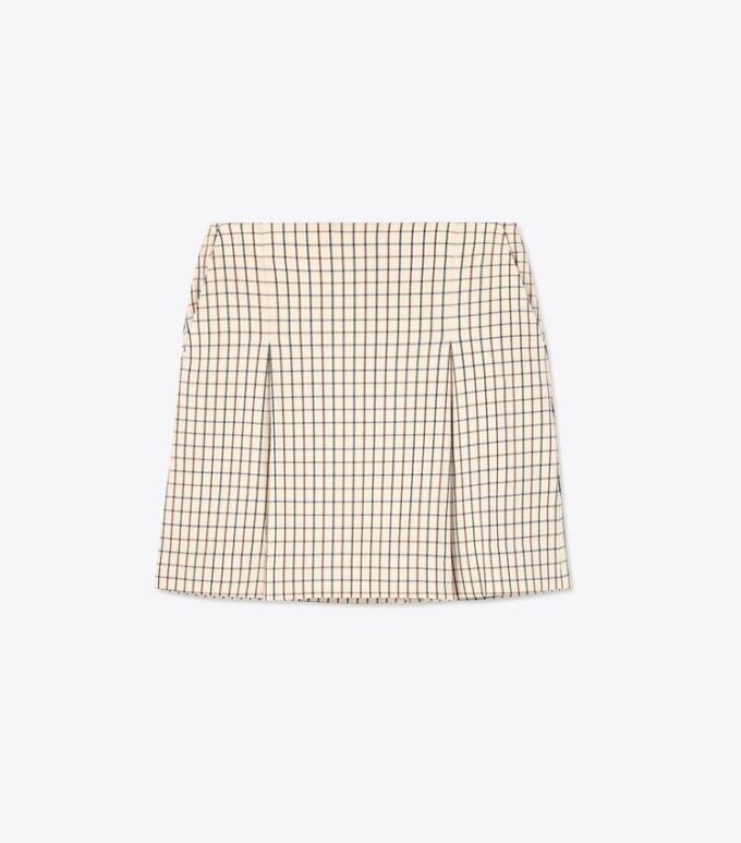 Pleated-Front Twill Golf Skirt