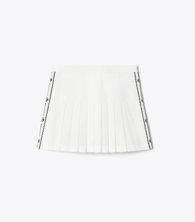 Pleated Side Logo Tennis Skirt