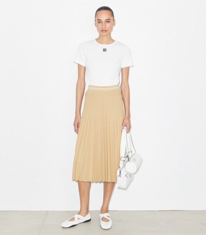 Pleated Viscose Skirt