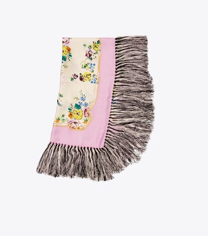 Porcelain Floral Silk Square Scarf Porcelain Floral Silk Square Scarf
