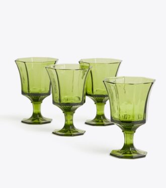 Pressed-Glass Water Glass, Set Of 4