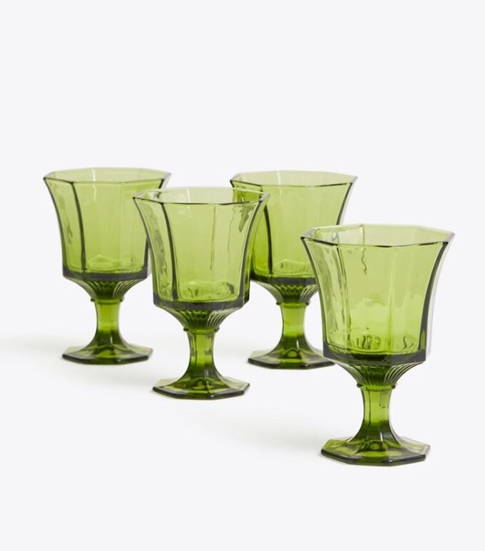 Pressed-Glass Water Glass, Set Of 4 Pressed-Glass Water Glass, Set Of 4