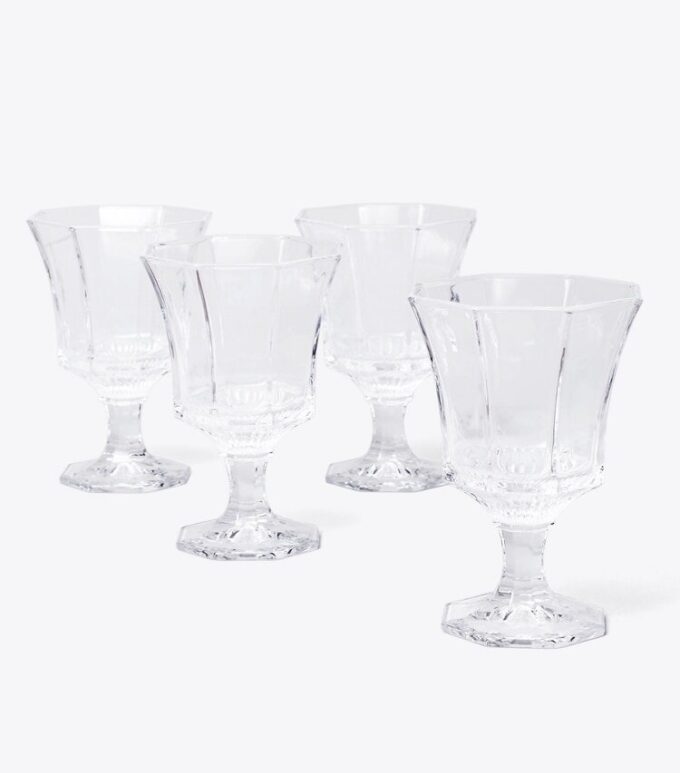 Pressed-Glass Wine Glass, Set Of 4 Pressed-Glass Wine Glass, Set Of 4