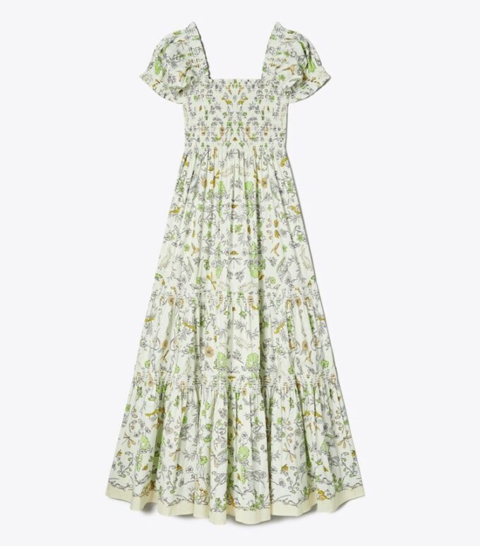 Printed Cotton Smocked Dress Printed Cotton Smocked Dress