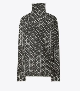 Printed Jersey Mockneck Shirt Printed Jersey Mockneck Shirt