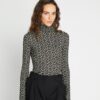 Printed Jersey Mockneck Shirt