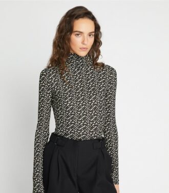 Printed Jersey Mockneck Shirt Printed Jersey Mockneck Shirt