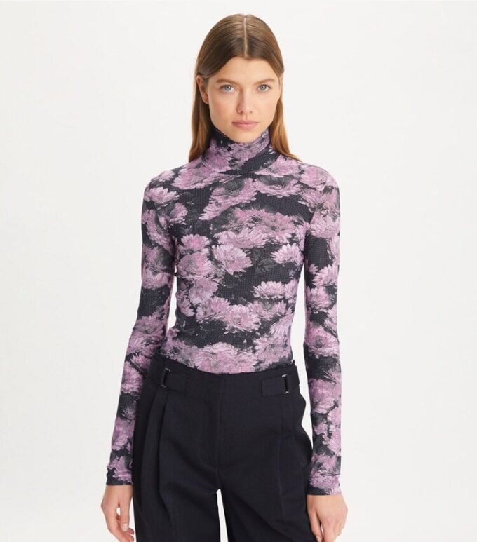 Printed Jersey Turtleneck Printed Jersey Turtleneck