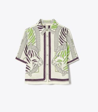 Printed Linen Camp Shirt