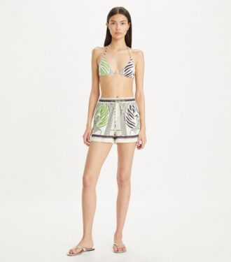 Printed Linen Camp Short