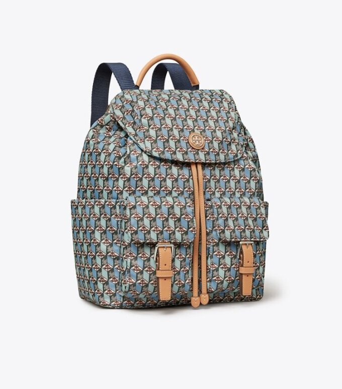 Printed Nylon Flap Backpack Printed Nylon Flap Backpack
