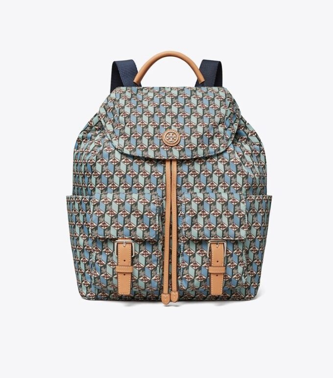Printed Nylon Flap Backpack Printed Nylon Flap Backpack