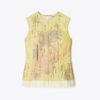 Printed Organza Shell Top Printed Organza Shell Top