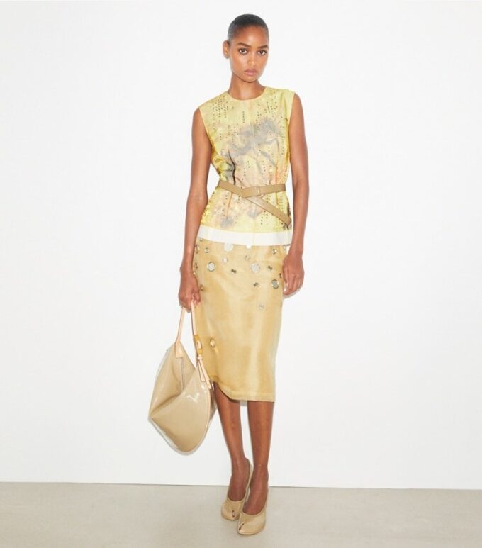 Printed Organza Shell Top Printed Organza Shell Top
