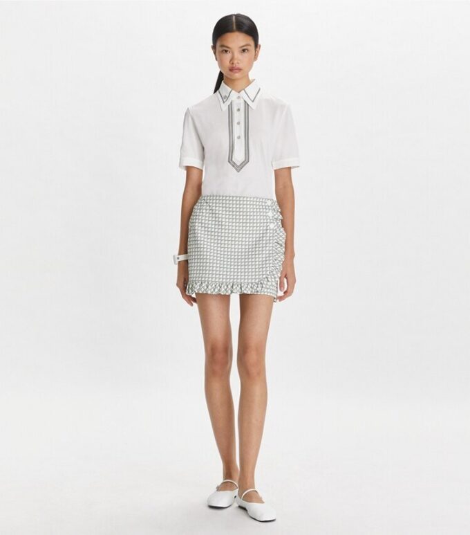 Printed Ruffle Twill Golf Skirt Printed Ruffle Twill Golf Skirt