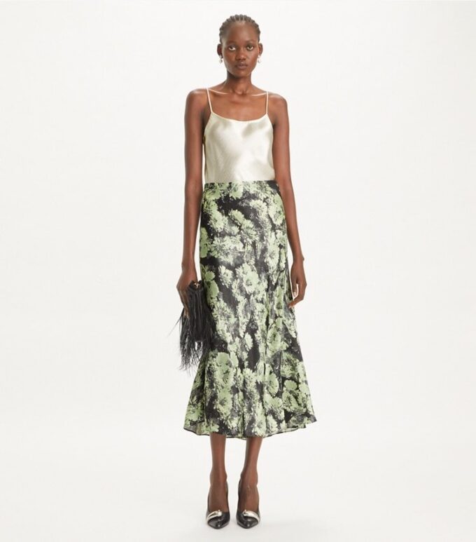 Printed Satin Skirt Printed Satin Skirt