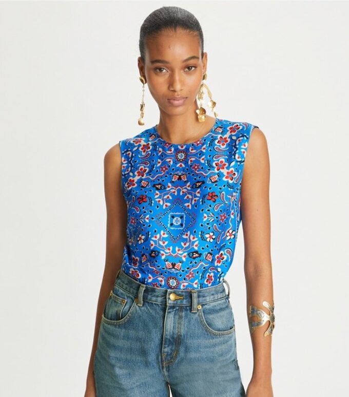 Printed Silk Shell Printed Silk Shell