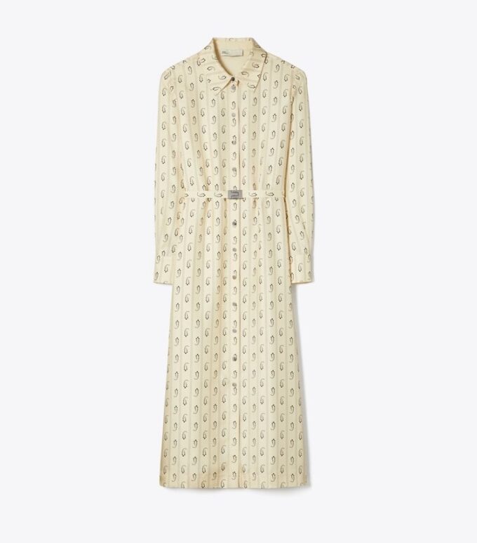 Printed Silk Shirtdress