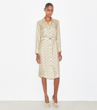 Printed Silk Shirtdress