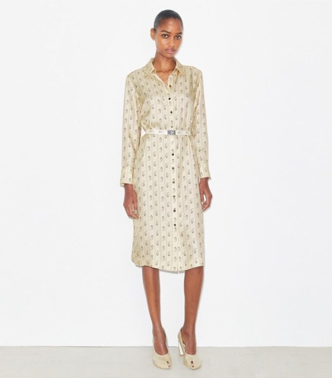 Printed Silk Shirtdress