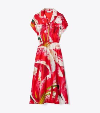 Printed Silk Twill Shirtdress