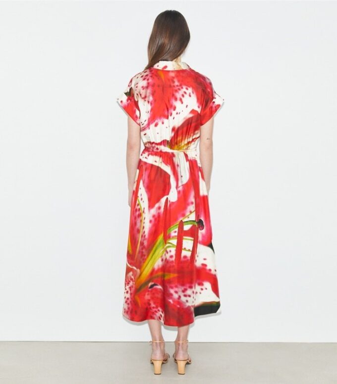 Printed Silk Twill Shirtdress
