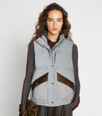Reflective Colorblock Down Vest Reflective Colorblock Down Vest