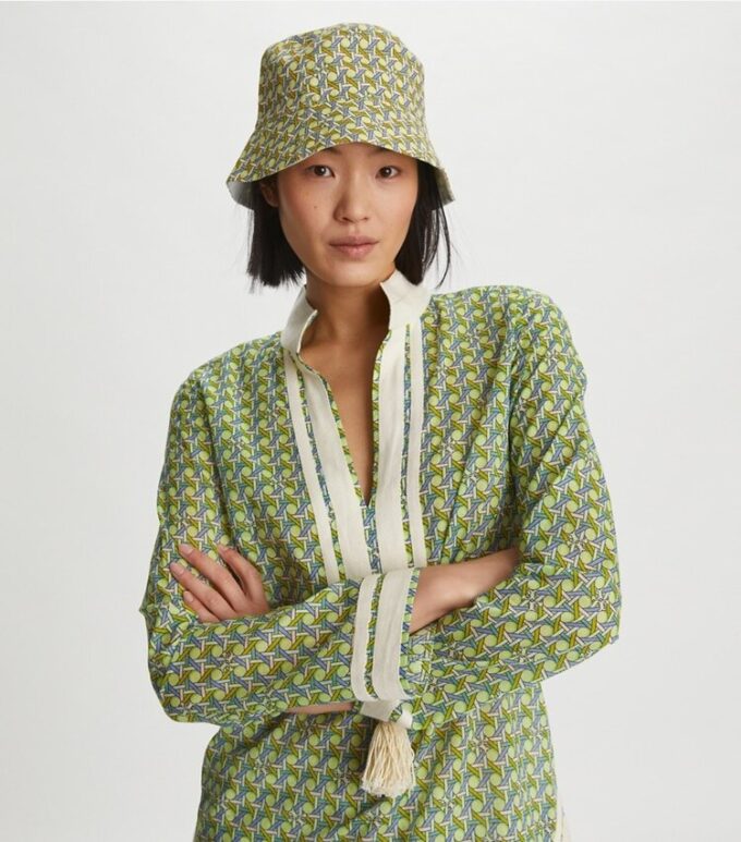 Reversible Short-Brim Basket-Weave Bucket Hat