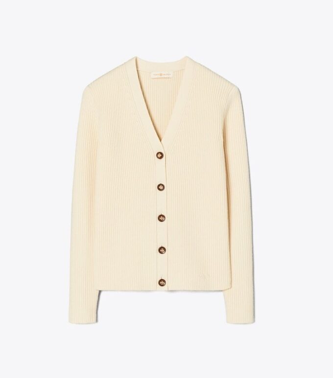 Ribbed Merino Wool Cardigan