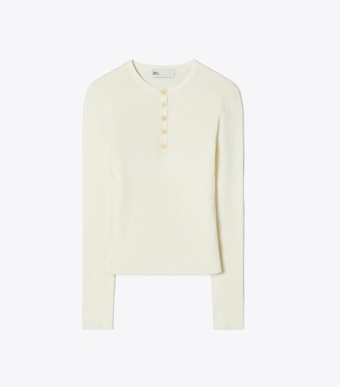 Ribbed Viscose Henley