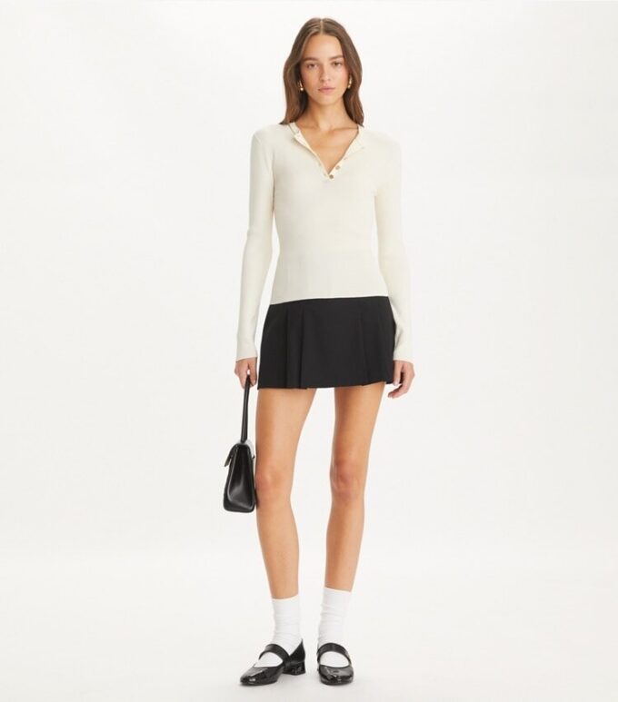 Ribbed Viscose Henley