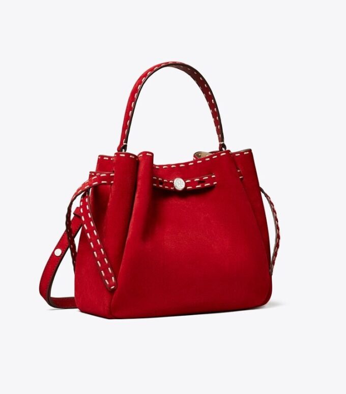 Romy Suede Pick Stitch Bucket Bag