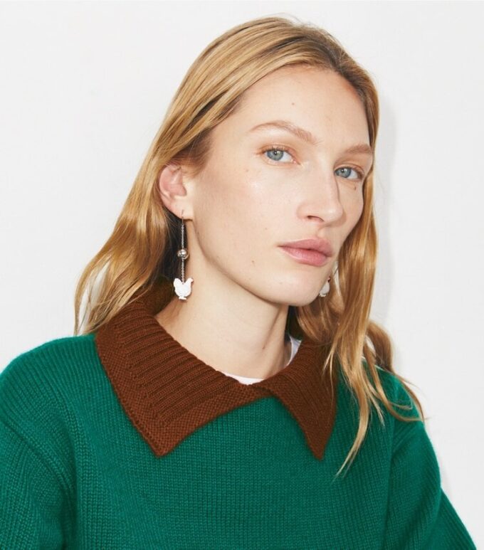 Runway Chicken Earrings