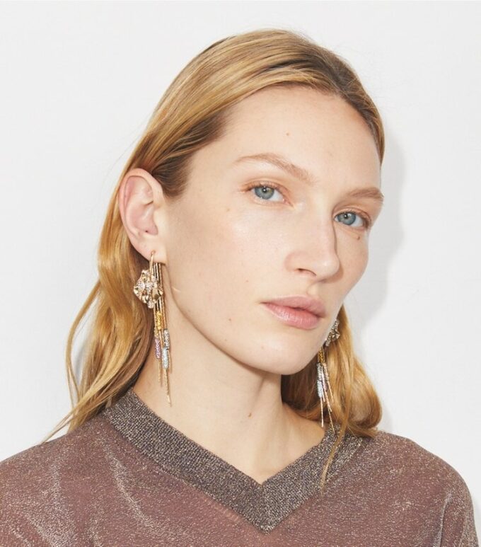 Runway Embellished Front-Back Earrings