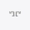Runway Pavé Serif T Clip-On Earrings