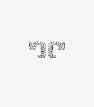 Runway Pavé Serif T Clip-On Earrings