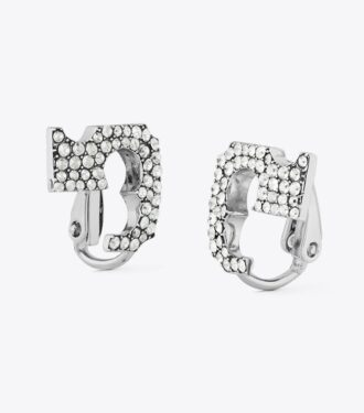 Runway Pavé Serif T Clip-On Earrings