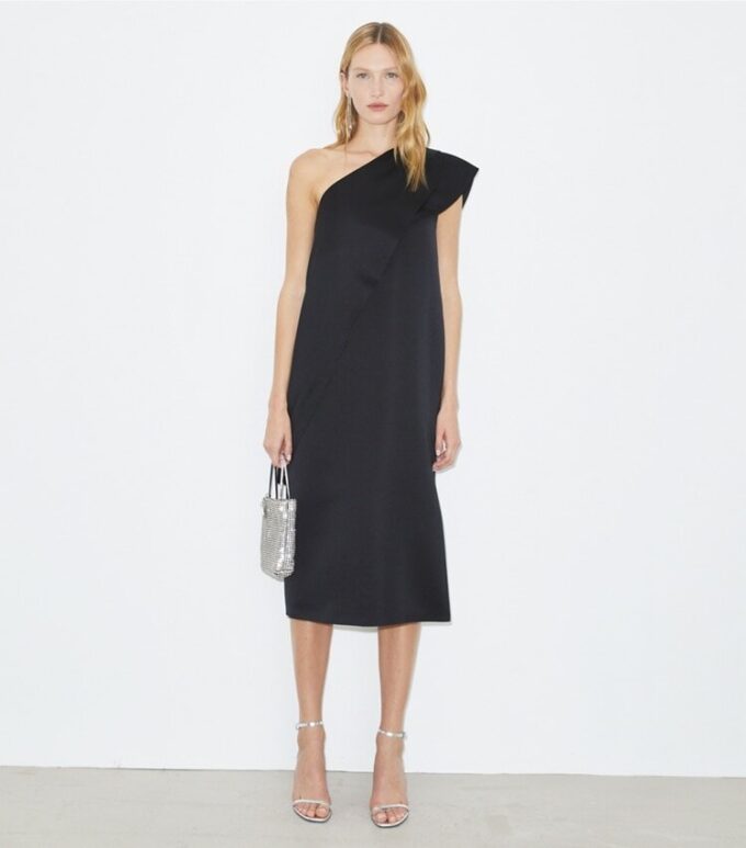 Satin Cape Dress