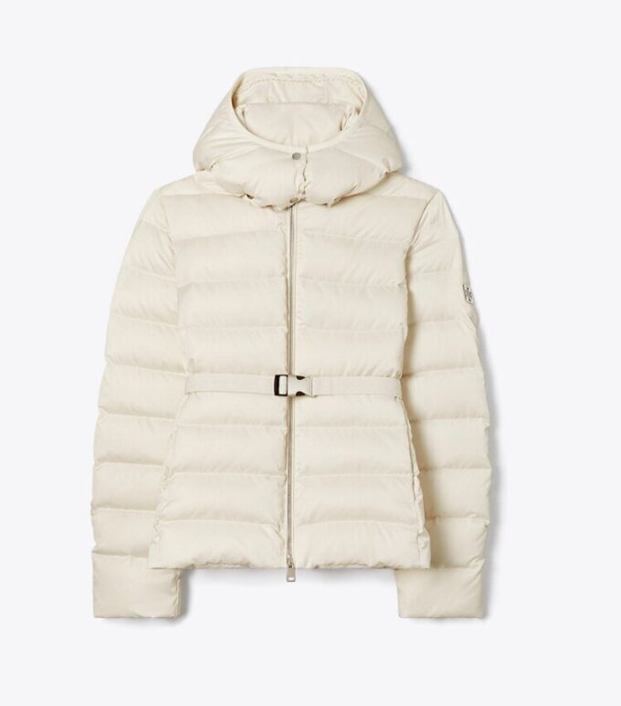Satin Down Belted Jacket Satin Down Belted Jacket