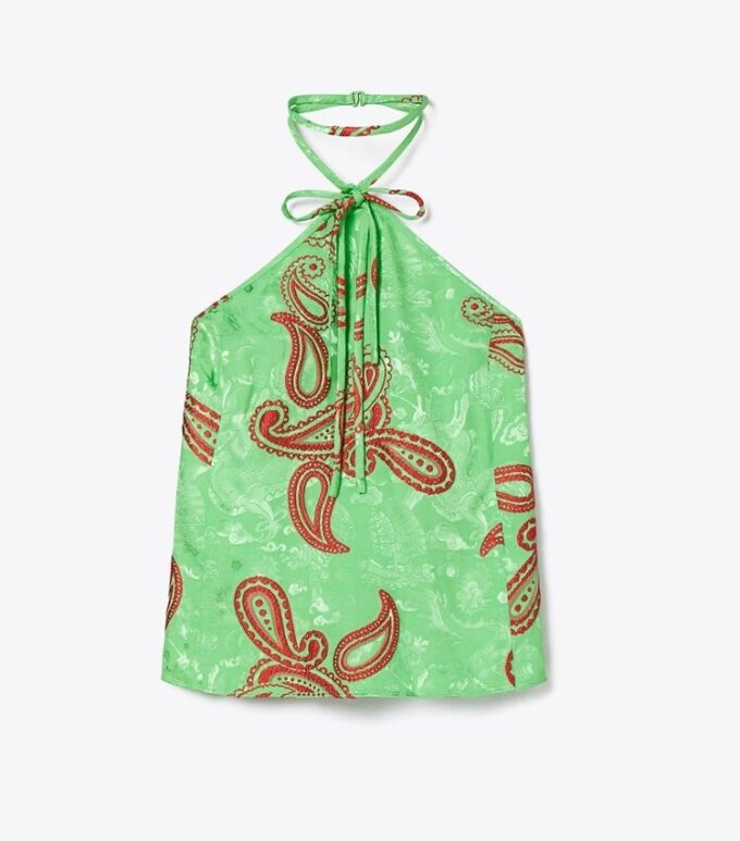Satin Paisley Knot Top Satin Paisley Knot Top