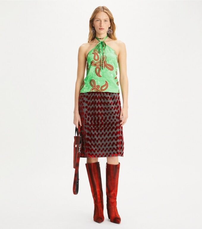 Satin Paisley Knot Top Satin Paisley Knot Top