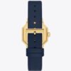 Sawyer Octagonal Watch, Navy Leather/Gold-Tone Stainless Steel, 28 X 32mm