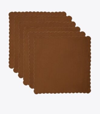 Scalloped Dinner Linen Napkin, Set Of 6