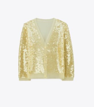 Sequin-Front Cardigan