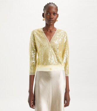 Sequin-Front Cardigan