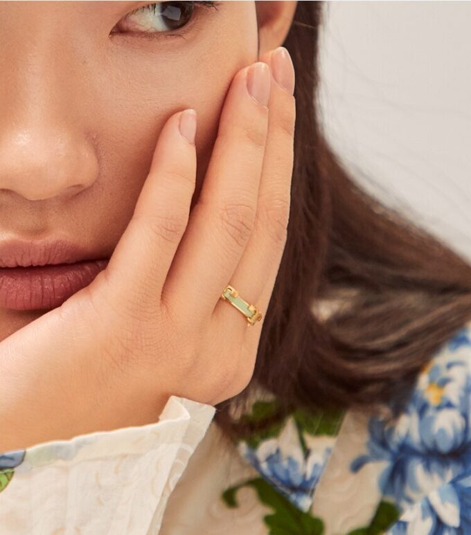 Serif-T Enameled Stackable Ring Serif-T Enameled Stackable Ring