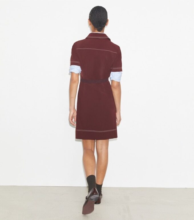 Short-Sleeve Pick Stitch Golf Dress